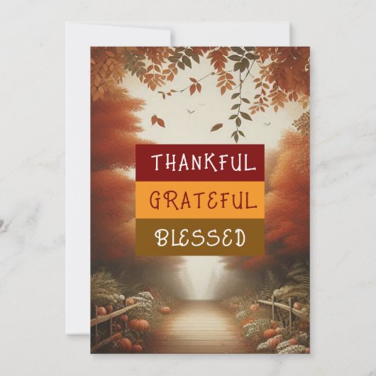 秋秋の風景かぼちゃパッチ60誕生日 招待状 (裏面)