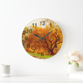 秋秋の風景セントラルパークの写真 ラージ壁時計 (ホーム)