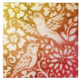 秋秋の鳥金ゴールド銅コーラルウッドランド葉 タイル