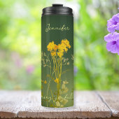 秋秋の黄色い花オングリーン感動的 タンブラー