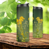 秋秋の黄色い花オングリーン感動的 タンブラー