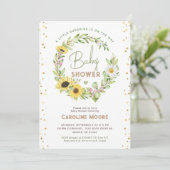 秋秋ひまわりサンシャインイエローベビーシャワー 招待状 (スタンド正面)