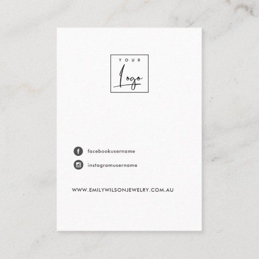 秋秋ひまわりスタッド耳飾り表示カード 名刺 (裏面)