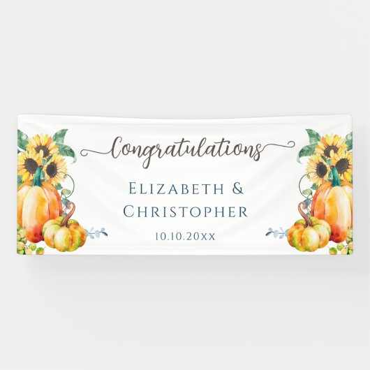 秋秋ひまわり結婚おめでとう 横断幕 (横)