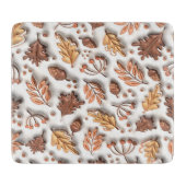 秋秋ふくらんだ葉アコーン3D現代 カッティングボード (正面)