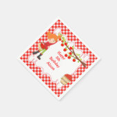 秋秋りんご摘み赤毛誕生日 スタンダードカクテルナプキン (角)