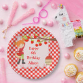 秋秋りんご摘み赤毛誕生日 ペーパープレート (パーティー)