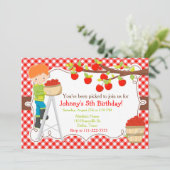 秋秋りんご摘み赤毛誕生日 招待状 (スタンド正面)