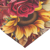 秋秋をテーマにした燃えるバラヒマワリ ショートテーブルランナー (コーナー)