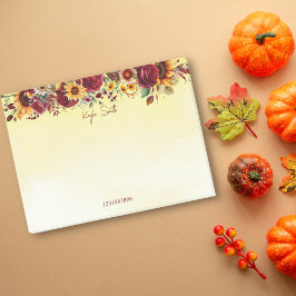 秋秋をテーマにした燃えるバラヒマワリ ポストイット