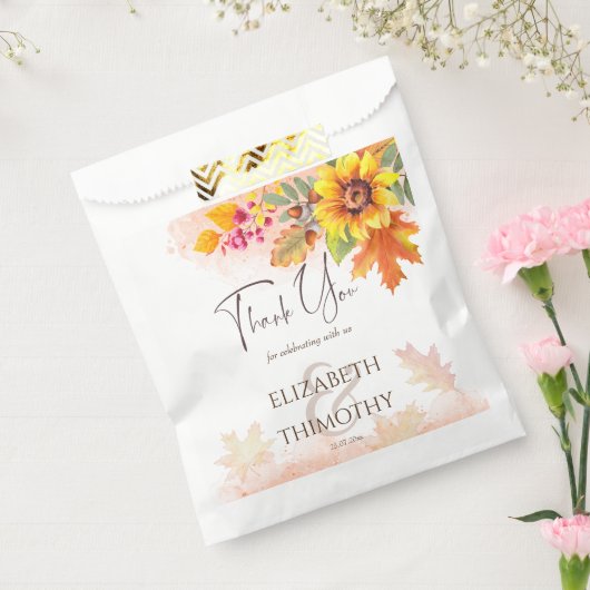 秋秋をテーマ結婚にしたブライダルシャワーの好意 フェイバーバッグ (封をした状態)