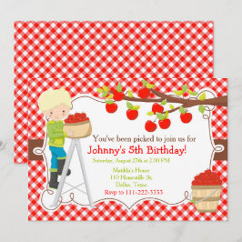 秋秋アップルピックブロンド誕生日 招待状