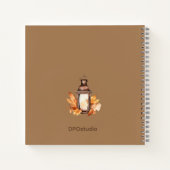 秋秋イニシャルヴィンテージフローラ名前をカスタムする ノートブック (裏面)