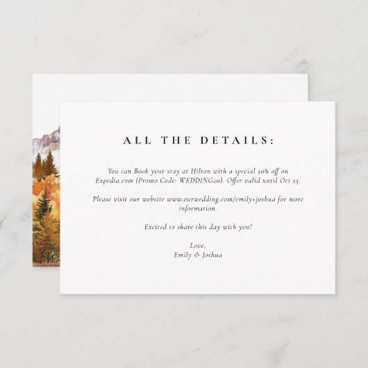 秋秋エレガントな結婚式 エンクロージャーカード (正面/裏面)