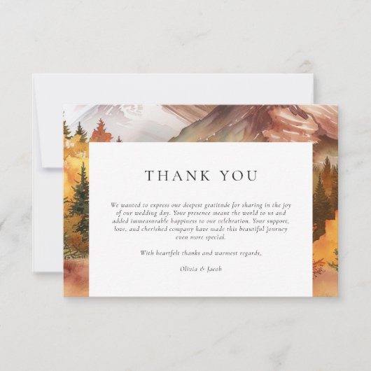 秋秋エレガントな結婚式 サンキューカード (正面)
