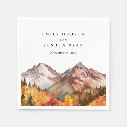 秋秋エレガントな結婚式 スタンダードカクテルナプキン (正面)