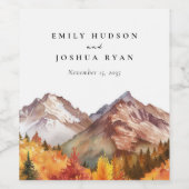 秋秋エレガントな結婚式 ワインラベル (シングルラベル)