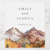 秋秋エレガントな結婚式 ワインラベル (シングルラベル)