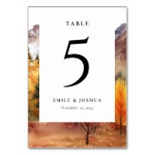 秋秋エレガントウェディングテーブルカード テーブルナンバー (裏面)