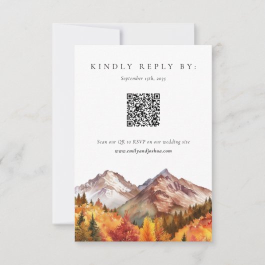 秋秋エレガントウェディングRSVP 出欠カード (正面)