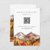 秋秋エレガントウェディングRSVP 出欠カード (正面/裏面)