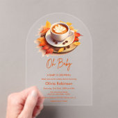 秋秋オベビーAベビーは赤ちゃんシャワーを醸造している アクリル招待状 (インサイチュ (ポータブル))