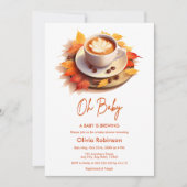 秋秋オベビーAベビーは赤ちゃんシャワーを醸造している 招待状 (正面)