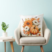 秋秋オレンジカボチャ&フラワーズ クッション (椅子)