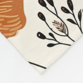 秋秋オレンジフローラルパターン フリースブランケット (角)