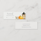 秋秋カボチャのスタッドループフープ輪のイヤリングディスプレイ スキニー名刺 (正面/裏面)