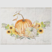 秋秋カボチャひまわり水彩デコップ 薄葉紙 (正面)