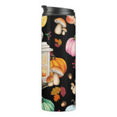 秋秋カボチャをテーマにしたブラック タンブラー (回転右)