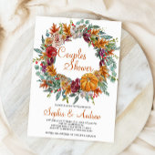 秋秋カボチャカップルのシャワー招待状 招待状