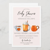 秋秋カボチャスパイスベビーシャワー招待状 招待状 (正面/裏面)