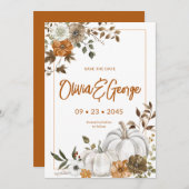 秋秋カボチャフローラフレーム招待状 招待状 (正面/裏面)