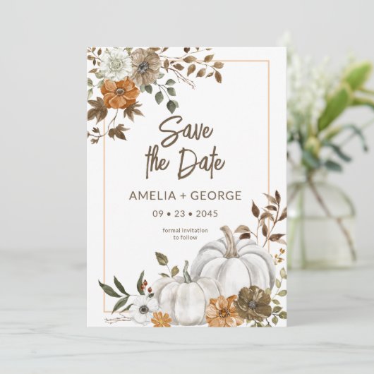 秋秋カボチャフローラフレーム招待状 招待状 (スタンド正面)