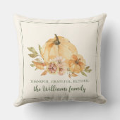 秋秋カボチャ感謝祭パーソナライズされた クッション (裏面)