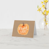 秋秋カボチャ折り畳み誕生日サンキューカード カード (黄色い花)