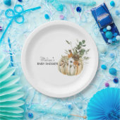 秋秋カボチャ素朴フローラ緑 ペーパープレート (パーティー)