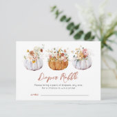 秋秋カボチャ赤ちゃんシャワーラッフルカード サンキューカード (スタンド正面)