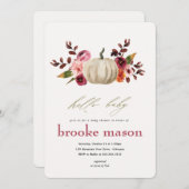 秋秋カボチャ赤ちゃんシャワー招待状クリーム 招待状 (正面/裏面)