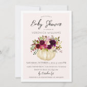 秋秋カボチャ赤ちゃんシャワー招待状 招待状 (正面)