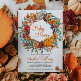 秋秋カボチャ赤ちゃんシャワー招待状 招待状