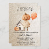 秋秋カボチャ頭ベビーシャワー招待状 招待状 (正面/裏面)