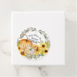 秋秋カボチャnひまわり赤ちゃんシャワーアート フェイバータグ