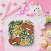 秋秋カラフルカボチャパーティー ペーパープレート (パーティー)