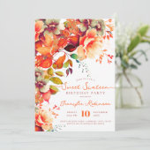 秋秋ガーデンフローラルスウィート16バースデーパーティー 招待状 (スタンド正面)
