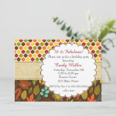 秋秋グリッターアダルト誕生日招待状 招待状 (スタンド正面)