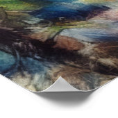 秋秋シーズンオークツリー抽象芸術アートポスター ポスター (角)