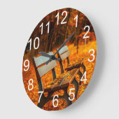 秋秋シーズンパークベンチウォール時計 ラージ壁時計 (傾斜)